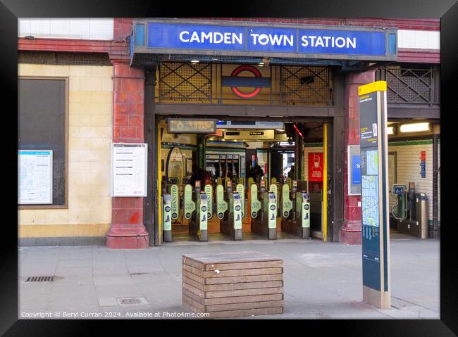 Camden Town Tube Station  Framed Print by Beryl Curran