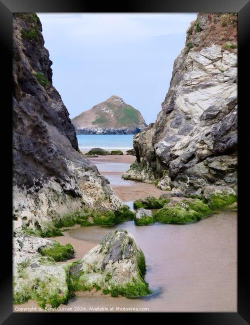 Holywell Bay Framed Print by Beryl Curran