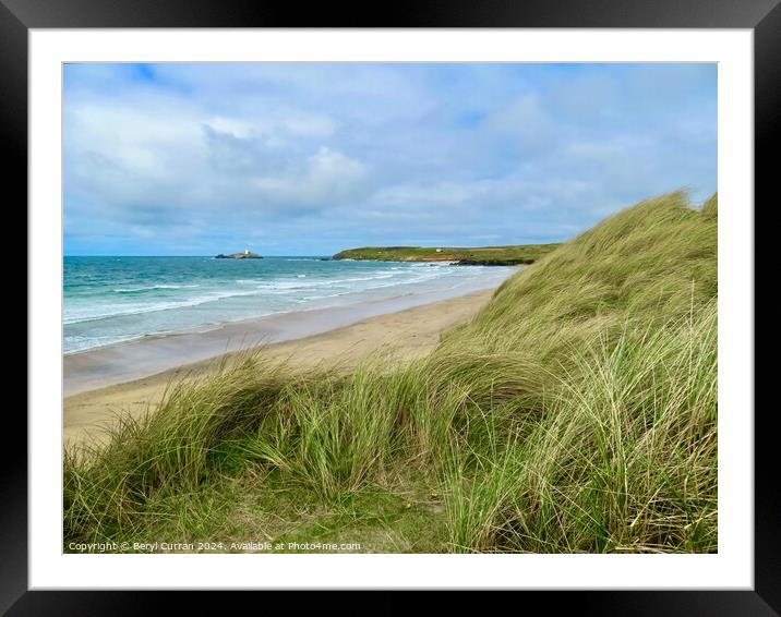 Marram grass at Gwithian Beach Cornwall  Framed Mounted Print by Beryl Curran