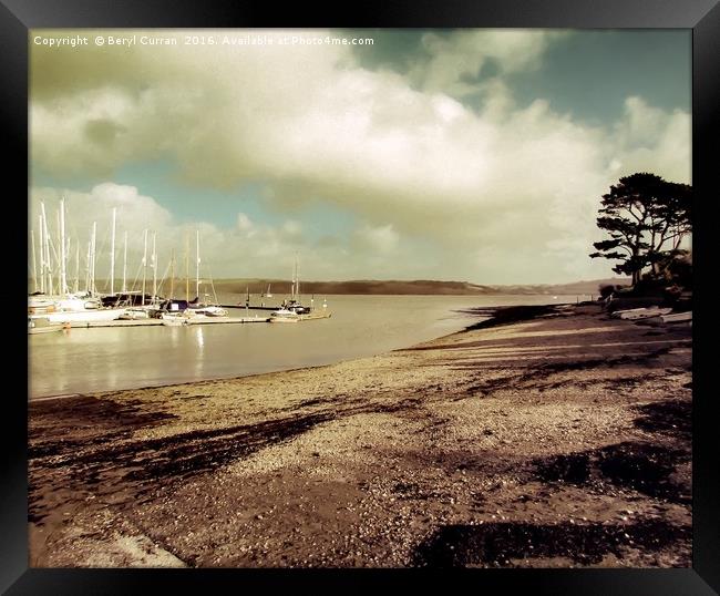 Serenity at Mylor Yacht Harbour Framed Print by Beryl Curran