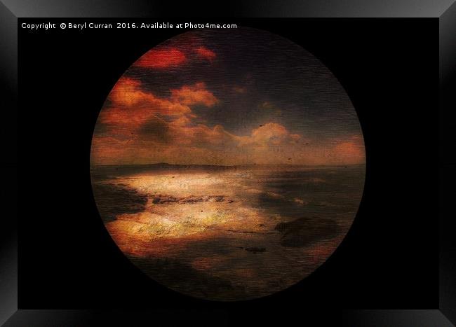 Golden Twilight at Gwithian Beach Framed Print by Beryl Curran
