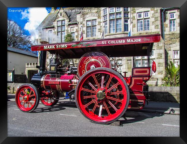 Majestic Red Steam Traction Engine Framed Print by Beryl Curran