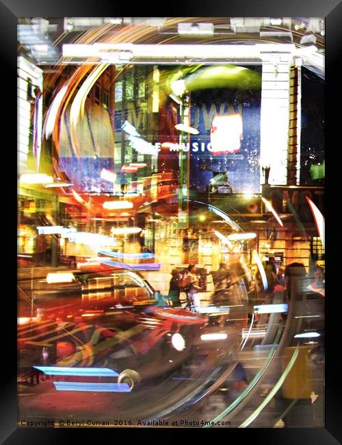 Radiant London Nights Framed Print by Beryl Curran