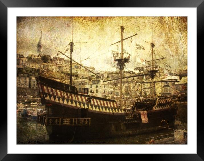 Majestic Golden Hind Galleon Framed Mounted Print by Beryl Curran