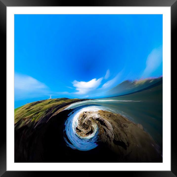 Serene Coastline Vista Framed Mounted Print by Beryl Curran