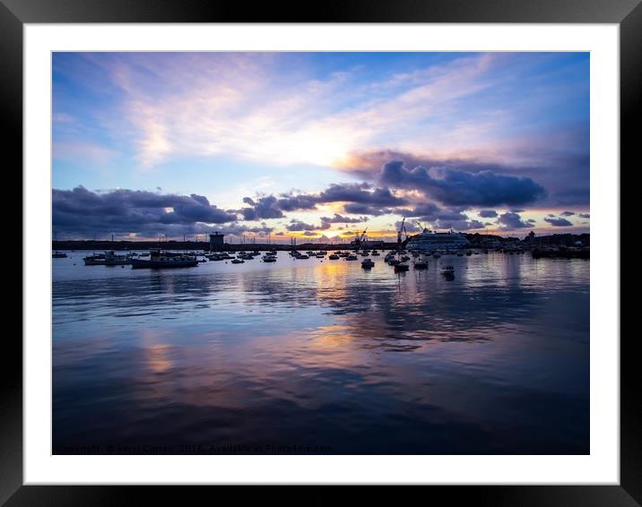 Majestic Sunrise in Falmouth Harbour Framed Mounted Print by Beryl Curran