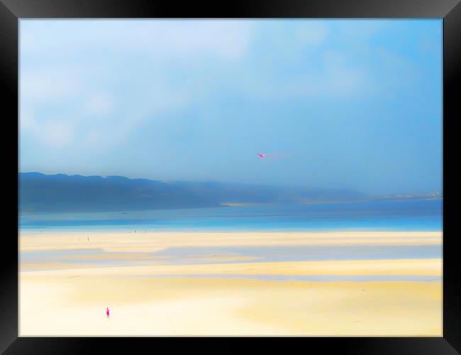 Tranquil Hayle Beach Framed Print by Beryl Curran