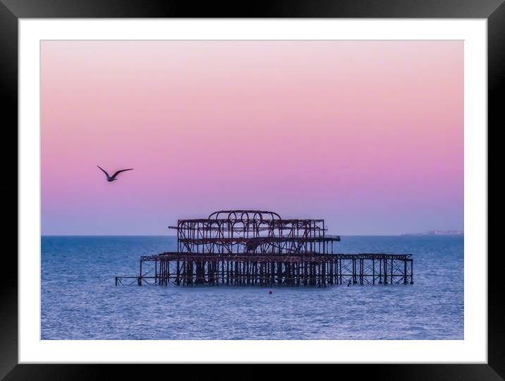 Sunset Beauty at West Pier Framed Mounted Print by Beryl Curran