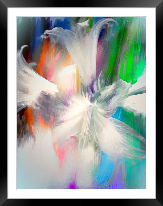 Serene Lilies in a Dreamy Realm Framed Mounted Print by Beryl Curran