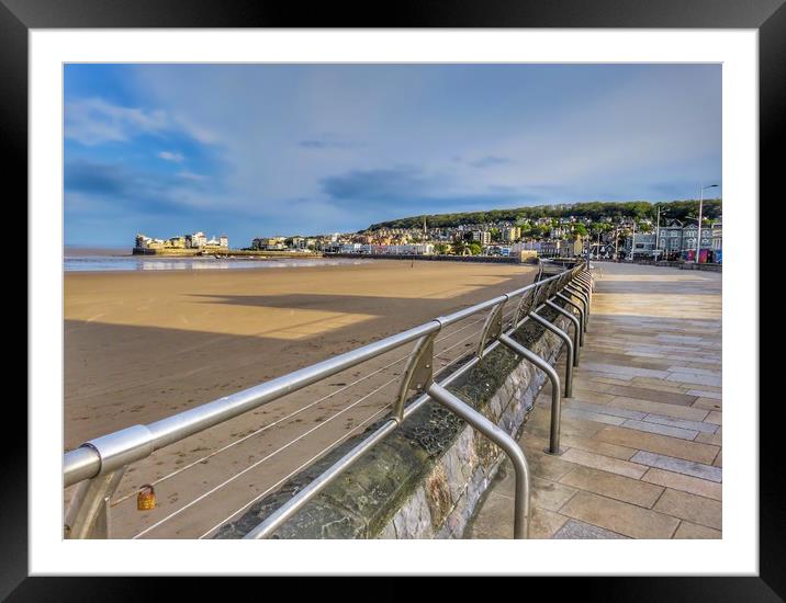 Love Lock on Weston Super Mare Promenade Framed Mounted Print by Beryl Curran