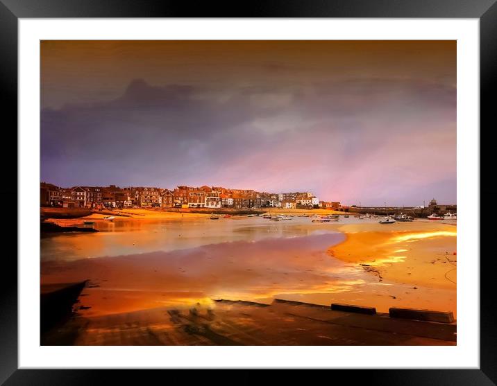 Glowing Autumnal St Ives Framed Mounted Print by Beryl Curran