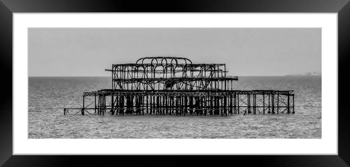 The Haunting Beauty of Brightons West Pier Framed Mounted Print by Beryl Curran