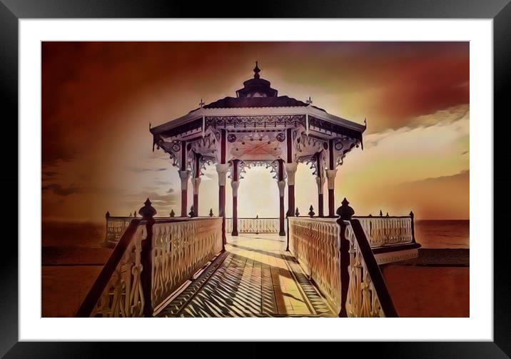 Iconic Victorian Bandstand in Brighton Framed Mounted Print by Beryl Curran
