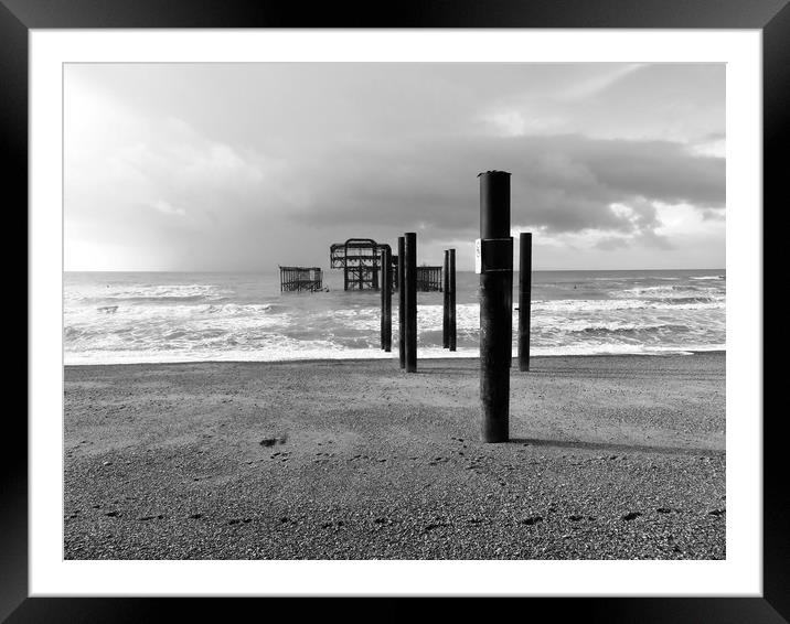 The Melancholic Demise of West Pier Framed Mounted Print by Beryl Curran