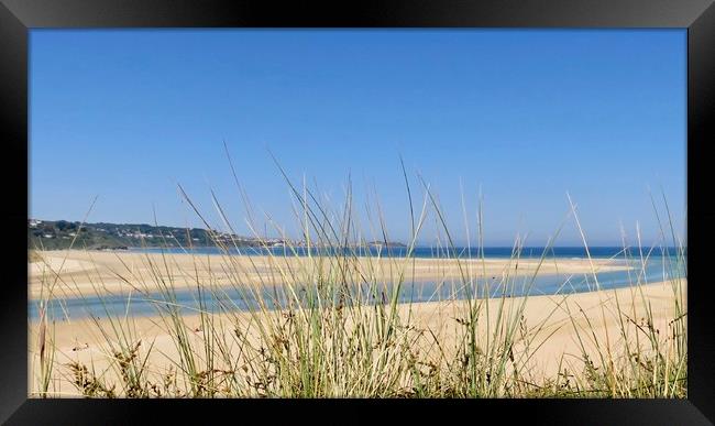 Captivating View of St Ives Bay from Hayle beach Framed Print by Beryl Curran