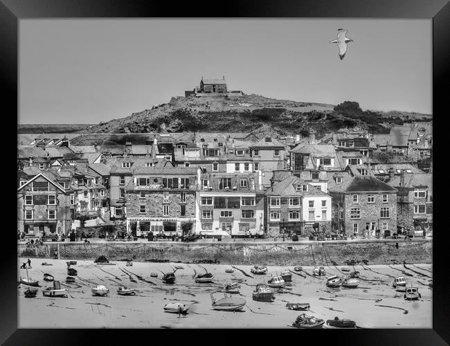 Serenity of St Ives Harbour Framed Print by Beryl Curran