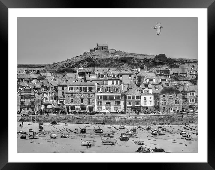 Serenity of St Ives Harbour Framed Mounted Print by Beryl Curran