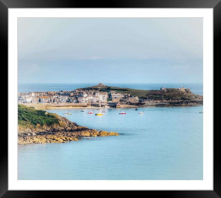 A Majestic Cornish Coastal Haven St Ives Framed Mounted Print by Beryl Curran