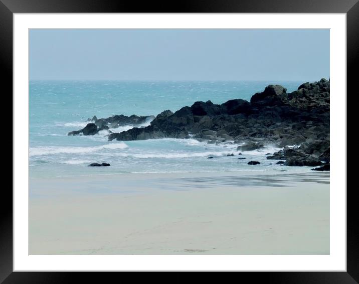 Serene Beauty of Porthgwidden Beach Framed Mounted Print by Beryl Curran