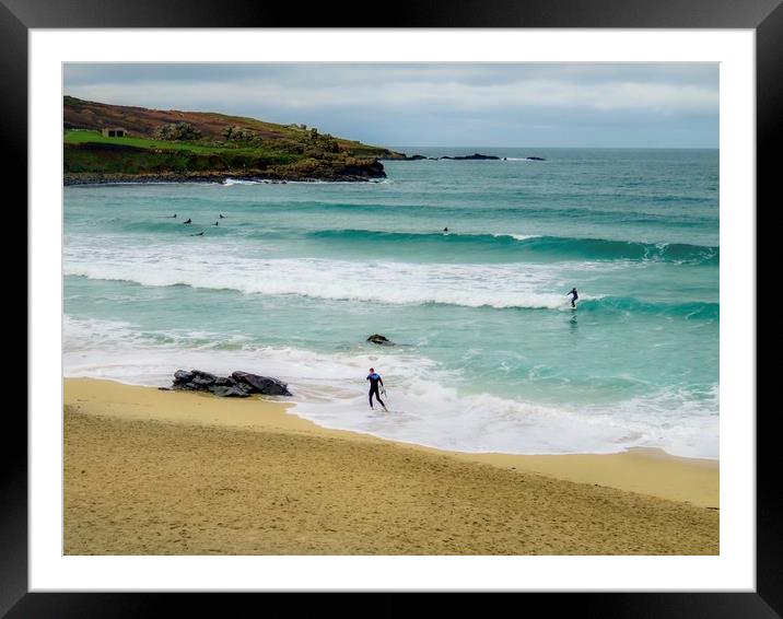 Thrilling Surfing Adventure St Ives  Framed Mounted Print by Beryl Curran