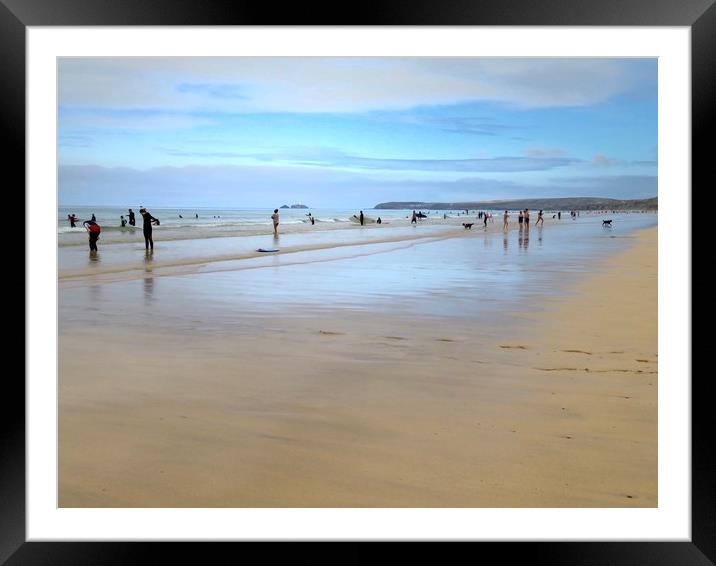 Gwithian beach Cornwall  Framed Mounted Print by Beryl Curran
