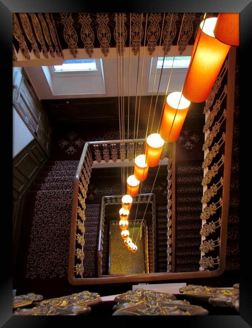 A Plush Stairway with a Hint of Vertigo Framed Print by Beryl Curran