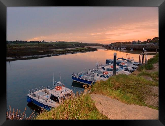 Tranquil Twilight Mooring Framed Print by Beryl Curran