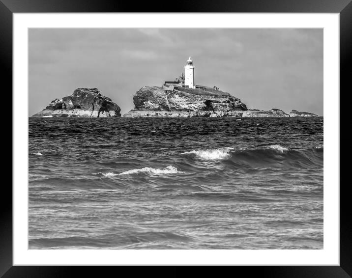 Godrevy Lighthouse Cornwall  Framed Mounted Print by Beryl Curran