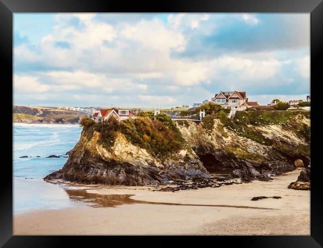 Towan beach Newquay Cornwall  Framed Print by Beryl Curran