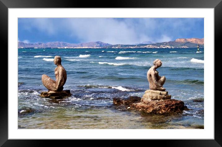 Majestic Sculptures of Goddesses Framed Mounted Print by Beryl Curran