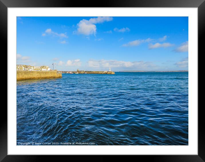Majestic Waves of St Ives Framed Mounted Print by Beryl Curran