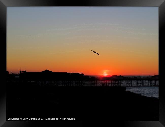 Majestic Sunrise at Palace Pier Framed Print by Beryl Curran