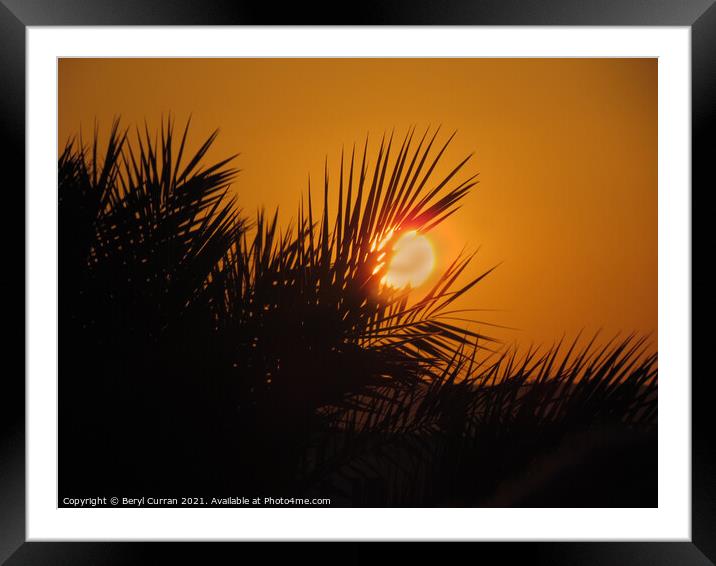 Majestic Cretan Sunset Framed Mounted Print by Beryl Curran