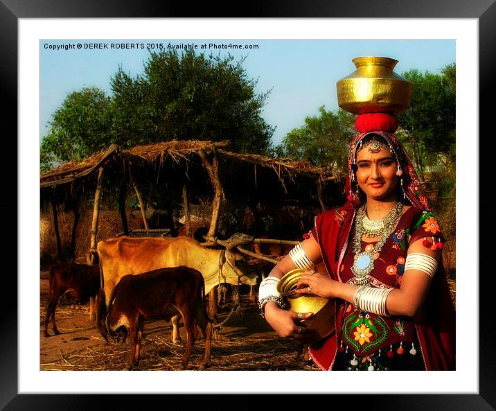 Beautiful people of Gujarat, India Framed Mounted Print by DEREK ROBERTS