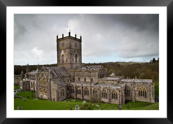 St David's Cathedral  Framed Mounted Print by DEREK ROBERTS