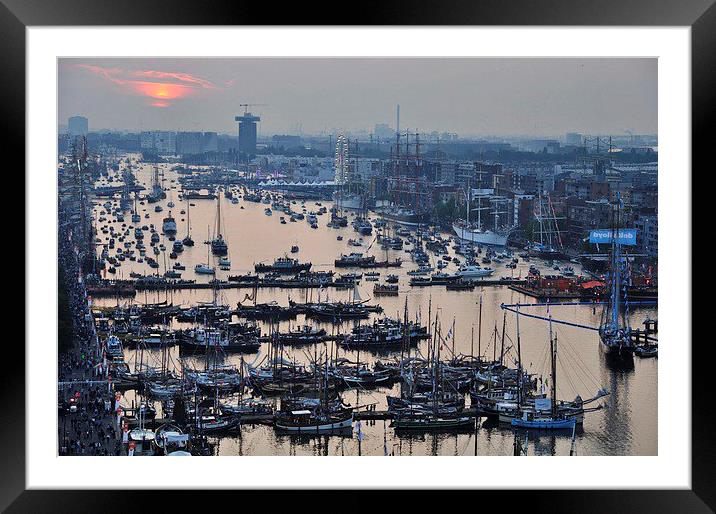 High view of the Ijhaven port in Amsterdam Framed Mounted Print by Adam Szuly