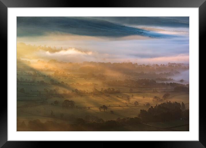 Hope valley Spring sunrise, Peak District.  Framed Mounted Print by John Finney