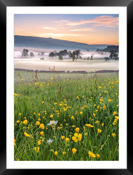 Meadows and Mist, Hope Valley Framed Mounted Print by John Finney