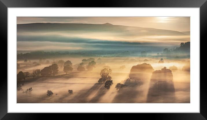 Hope Valley June sunrise Framed Mounted Print by John Finney