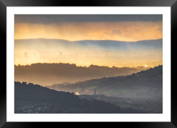 Golden Layers from Eccles Pike  Framed Mounted Print by John Finney