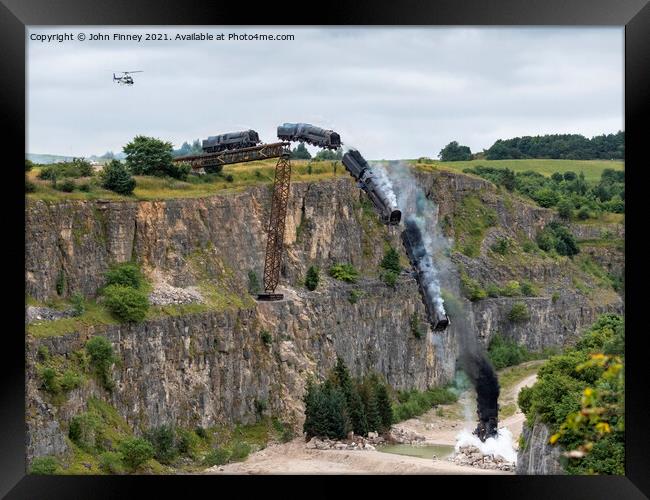 Mission: Impossible 7 locomotive train crash scene Framed Print by John Finney