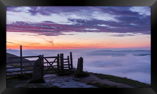 Dawn above Hope Valley Framed Print by John Finney