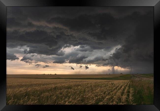Tornado Stovepipe, Dorrance, Kansas Framed Print by John Finney
