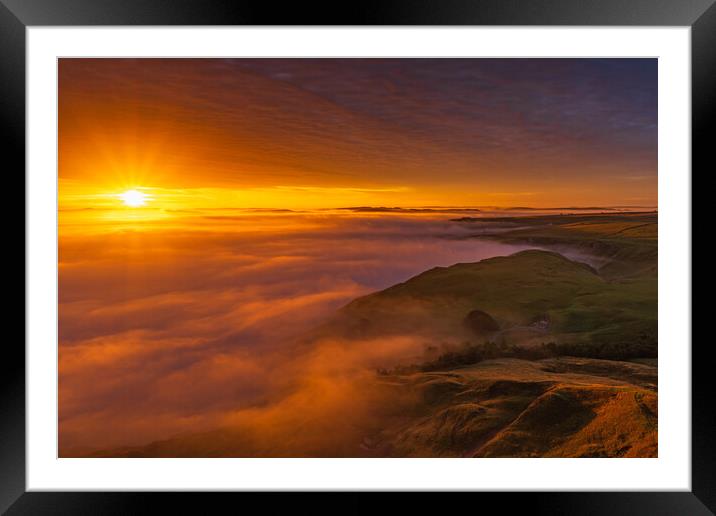 A Peak District Sunrise Framed Mounted Print by John Finney