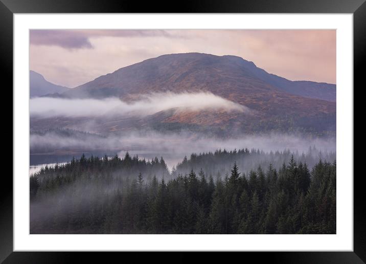 Loch Tulla morning mists Framed Mounted Print by John Finney