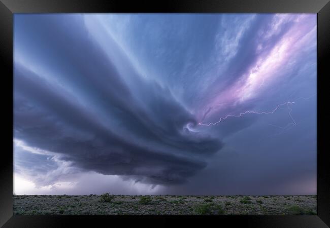 Supercell. New Mexico Framed Print by John Finney
