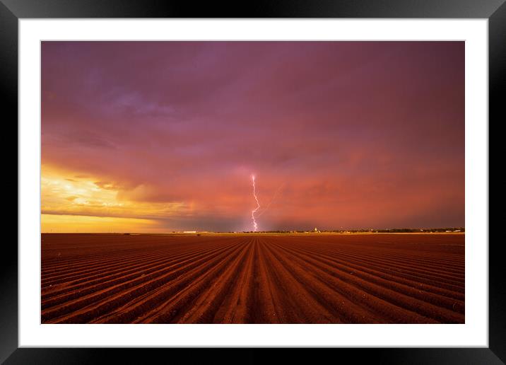 Vanishing Point Lightning Framed Mounted Print by John Finney