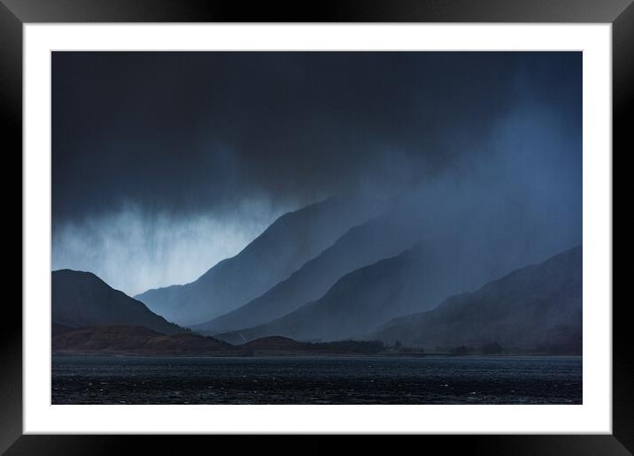 Storm layers. Ardgour mountains. Scottish Highland Framed Mounted Print by John Finney