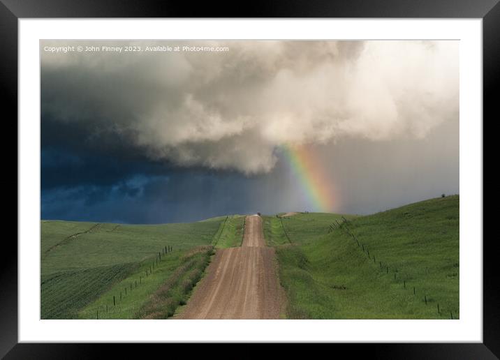 Road to Heaven. Montana. Framed Mounted Print by John Finney