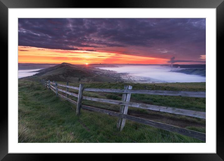 Great Ridge sunrise. Peak District Framed Mounted Print by John Finney
